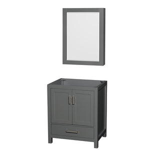 Sheffield 30 Inch Single Bathroom Vanity in Dark Gray No Countertop No Sink and Medicine Cabinet
