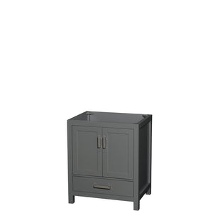 Sheffield 30 Inch Single Bathroom Vanity in Dark Gray No Countertop No Sink and No Mirror