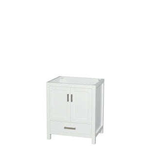 Sheffield 30 Inch Single Bathroom Vanity in White No Countertop No Sink and No Mirror