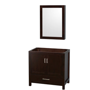 Sheffield 36 Inch Single Bathroom Vanity in Espresso No Countertop No Sink and Medicine Cabinet