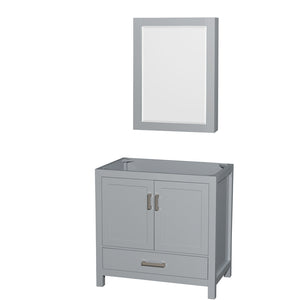 Sheffield 36 Inch Single Bathroom Vanity in Gray No Countertop No Sink and Medicine Cabinet