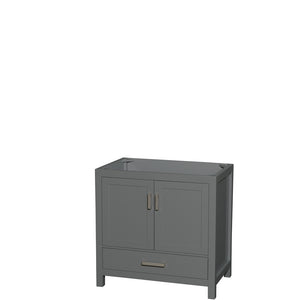 Sheffield 36 Inch Single Bathroom Vanity in Dark Gray No Countertop No Sink and No Mirror