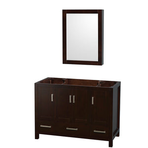 Sheffield 48 Inch Single Bathroom Vanity in Espresso No Countertop No Sink and Medicine Cabinet