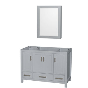 Sheffield 48 Inch Single Bathroom Vanity in Gray No Countertop No Sink and Medicine Cabinet