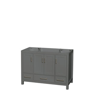 Sheffield 48 Inch Single Bathroom Vanity in Dark Gray No Countertop No Sink and No Mirror