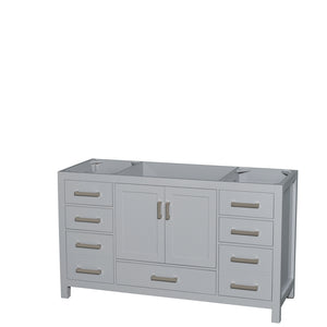 Sheffield 60 Inch Single Bathroom Vanity in Gray No Countertop No Sink and No Mirror