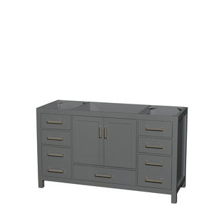 Sheffield 60 Inch Single Bathroom Vanity in Dark Gray No Countertop No Sink and No Mirror