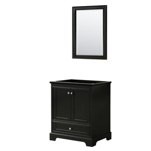 Deborah 30 Inch Single Bathroom Vanity in Dark Espresso No Countertop No Sink and 24 Inch Mirror
