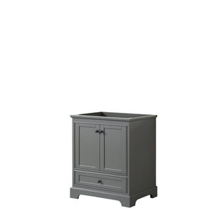 Deborah 30 Inch Single Bathroom Vanity in Dark Gray No Countertop No Sink Matte Black Trim