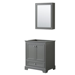 Deborah 30 Inch Single Bathroom Vanity in Dark Gray No Countertop No Sink and Medicine Cabinet