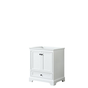 Deborah 30 Inch Single Bathroom Vanity in White No Countertop No Sink Matte Black Trim