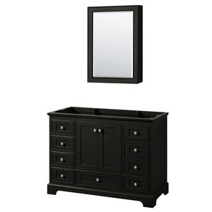 Deborah 48 Inch Single Bathroom Vanity in Dark Espresso No Countertop No Sink and Medicine Cabinet