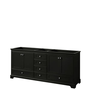 Deborah 80 Inch Double Bathroom Vanity in Dark Espresso No Countertop No Sinks and No Mirrors
