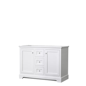 Avery 48 Inch Double Bathroom Vanity in White No Countertop No Sinks No Mirror