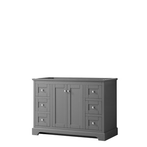 Avery 48 Inch Single Bathroom Vanity in Dark Gray No Countertop No Sink and No Mirror
