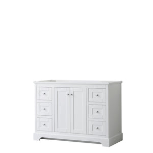 Avery 48 Inch Single Bathroom Vanity in White No Countertop No Sink and No Mirror