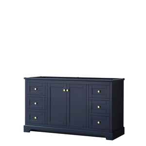 Avery 60 Inch Single Bathroom Vanity in Dark Blue No Countertop No Sink and No Mirror