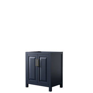 Daria 30 Inch Single Bathroom Vanity in Dark Blue No Countertop No Sink No Mirror