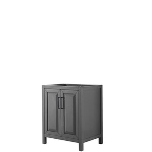 Daria 30 Inch Single Bathroom Vanity in Dark Gray No Countertop No Sink Matte Black Trim