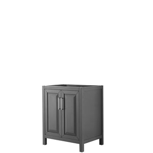 Daria 30 Inch Single Bathroom Vanity in Dark Gray No Countertop No Sink and No Mirror