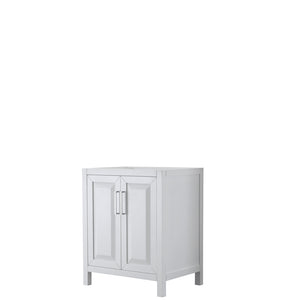 Daria 30 Inch Single Bathroom Vanity in White No Countertop No Sink and No Mirror
