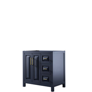 Daria 36 Inch Single Bathroom Vanity in Dark Blue No Countertop No Sink No Mirror