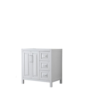 Daria 36 Inch Single Bathroom Vanity in White No Countertop No Sink and No Mirror
