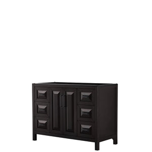 Daria 48 Inch Single Bathroom Vanity in Dark Espresso No Countertop No Sink Matte Black Trim