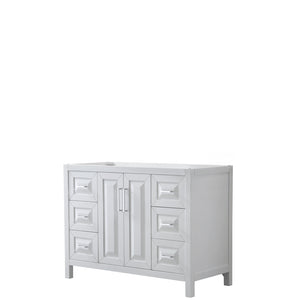 Daria 48 Inch Single Bathroom Vanity in White No Countertop No Sink and No Mirror