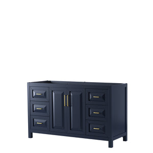 Daria 60 Inch Single Bathroom Vanity in Dark Blue No Countertop No Sink No Mirror