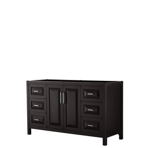 Daria 60 Inch Single Bathroom Vanity in Dark Espresso No Countertop No Sink and No Mirror