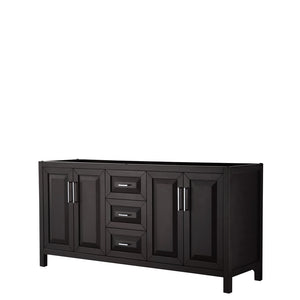Daria 72 Inch Double Bathroom Vanity in Dark Espresso No Countertop No Sink and No Mirror