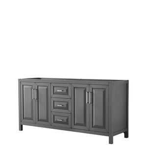Daria 72 Inch Double Bathroom Vanity in Dark Gray No Countertop No Sink and No Mirror