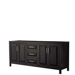 Daria 80 Inch Double Bathroom Vanity in Dark Espresso No Countertop No Sink and No Mirror