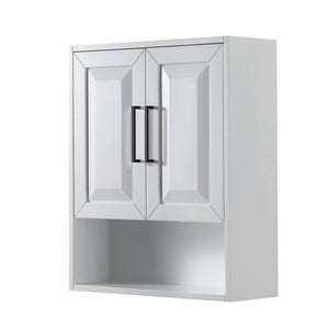 Daria Over-the-Toilet Bathroom Wall-Mounted Storage Cabinet in White with Matte Black Trim