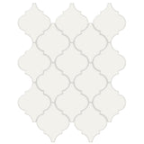 SOHO CANVAS WHITE GLOSSY GLAZED PORCELAIN ARABESQUE MOSAIC 10.43X13.31 Case  ( 10 EACH )