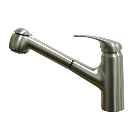 Whitehaus 3-2071-BN Marlin single hole/single lever handle faucet w/ a pull-out spray head, new and improved sprayhead - Brushed Nickel, Whitehaus, Whitehaus - POSHHAUS