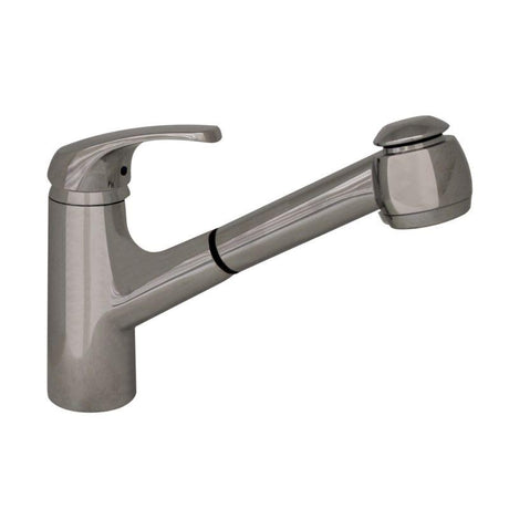 Whitehaus 3-2071-C Marlin single hole/single lever handle faucet w/ a pull-out spray head, new and improved sprayhead - Polished Chrome, Whitehaus, Whitehaus - POSHHAUS