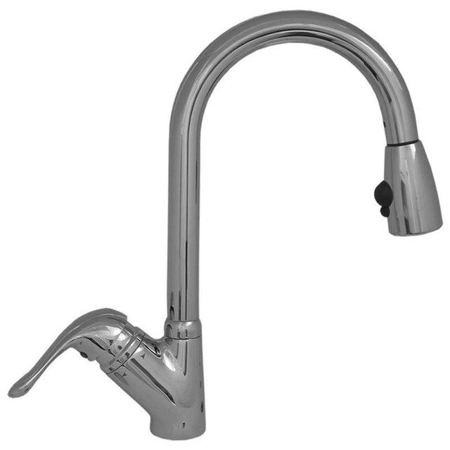 Whitehaus 3-2169-C-C Rainforest single hole/single lever handle faucet w/ matching spray head - Chrome/Chrome Head, Whitehaus, Whitehaus - POSHHAUS