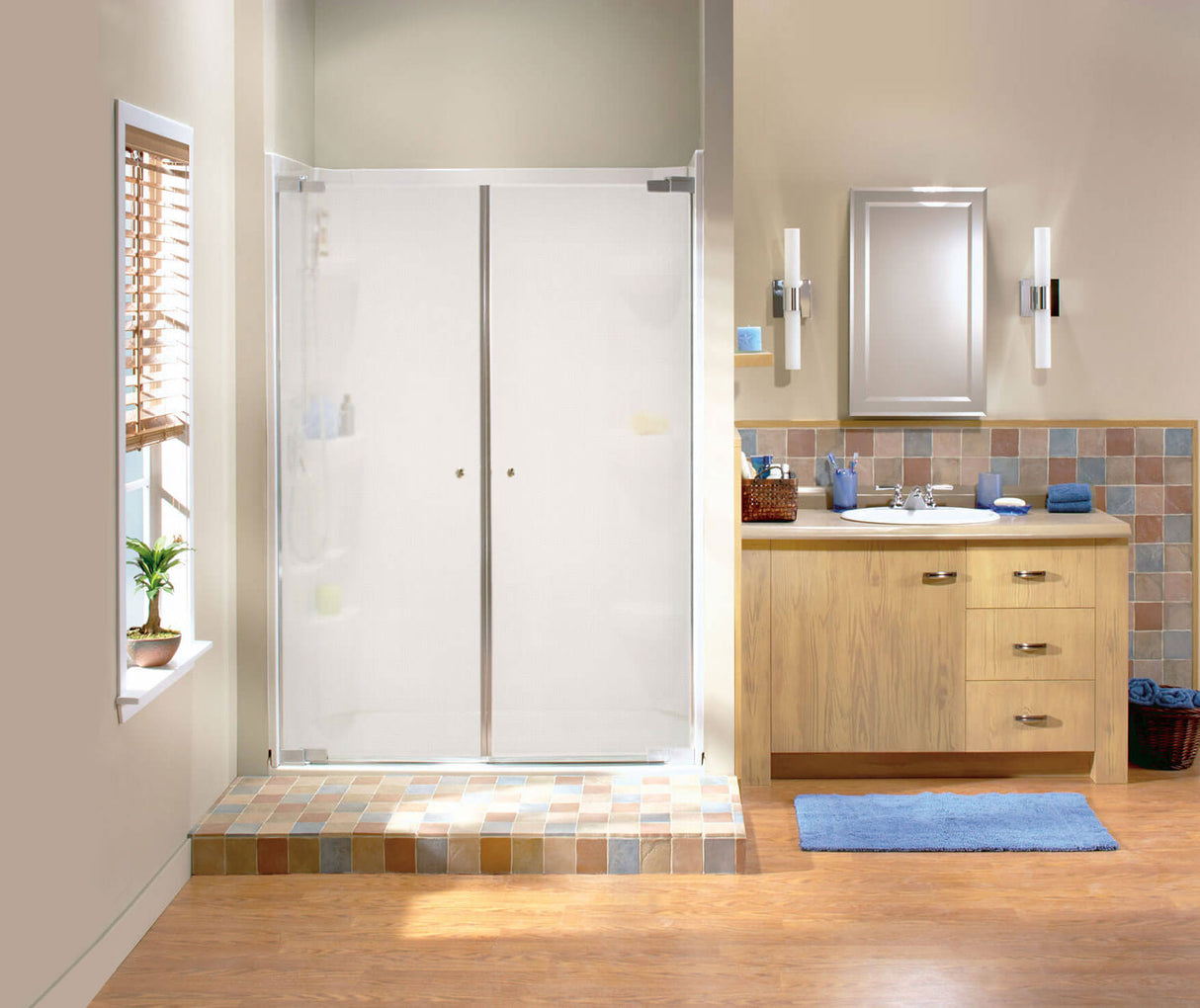 Kleara 2-panel Pivot Shower Door 42 ½-45 ½ x 69 in. 6 mm