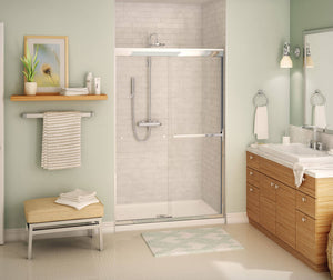 MAAX 135674-900-084-000 Aura SC 43-47 in. x 71 in. 8 mm Bypass Shower Door for Alcove Installation with Clear glass in Chrome