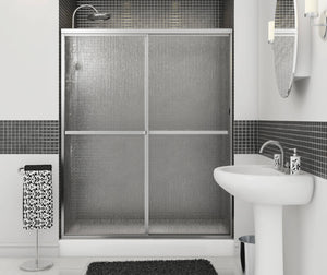 MAAX 105412-970-084-000 Polar 54-59 ½ x 68 in. Bypass Shower Door for Alcove Installation with Raindrop glass in Chrome