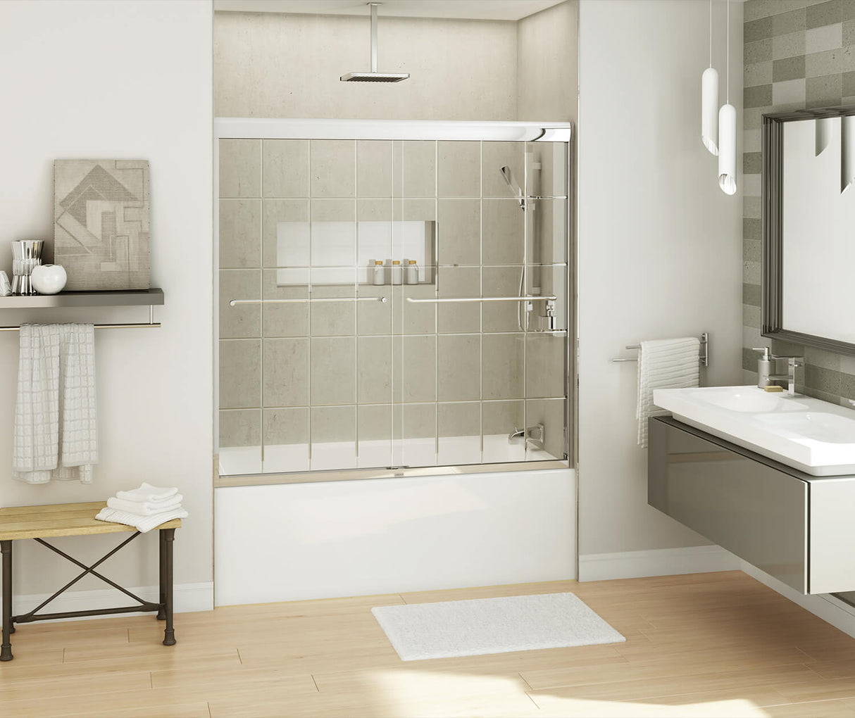 Kameleon Sliding Tub Door 55-59 x 57 in. 8 mm