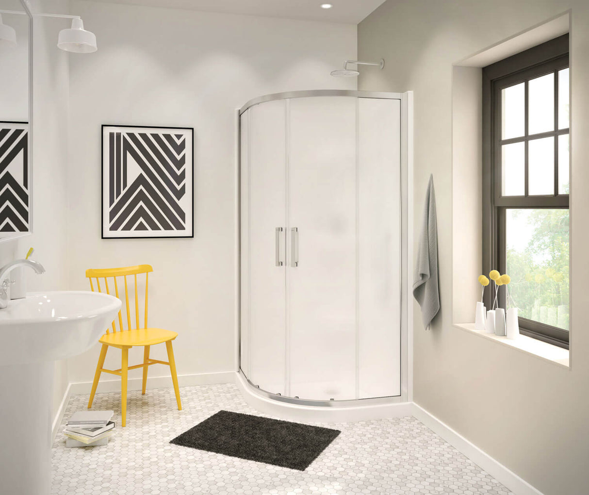 Radia Neo-round Sliding Shower Door 36 x 36 x 71 ½ in. 6 mm