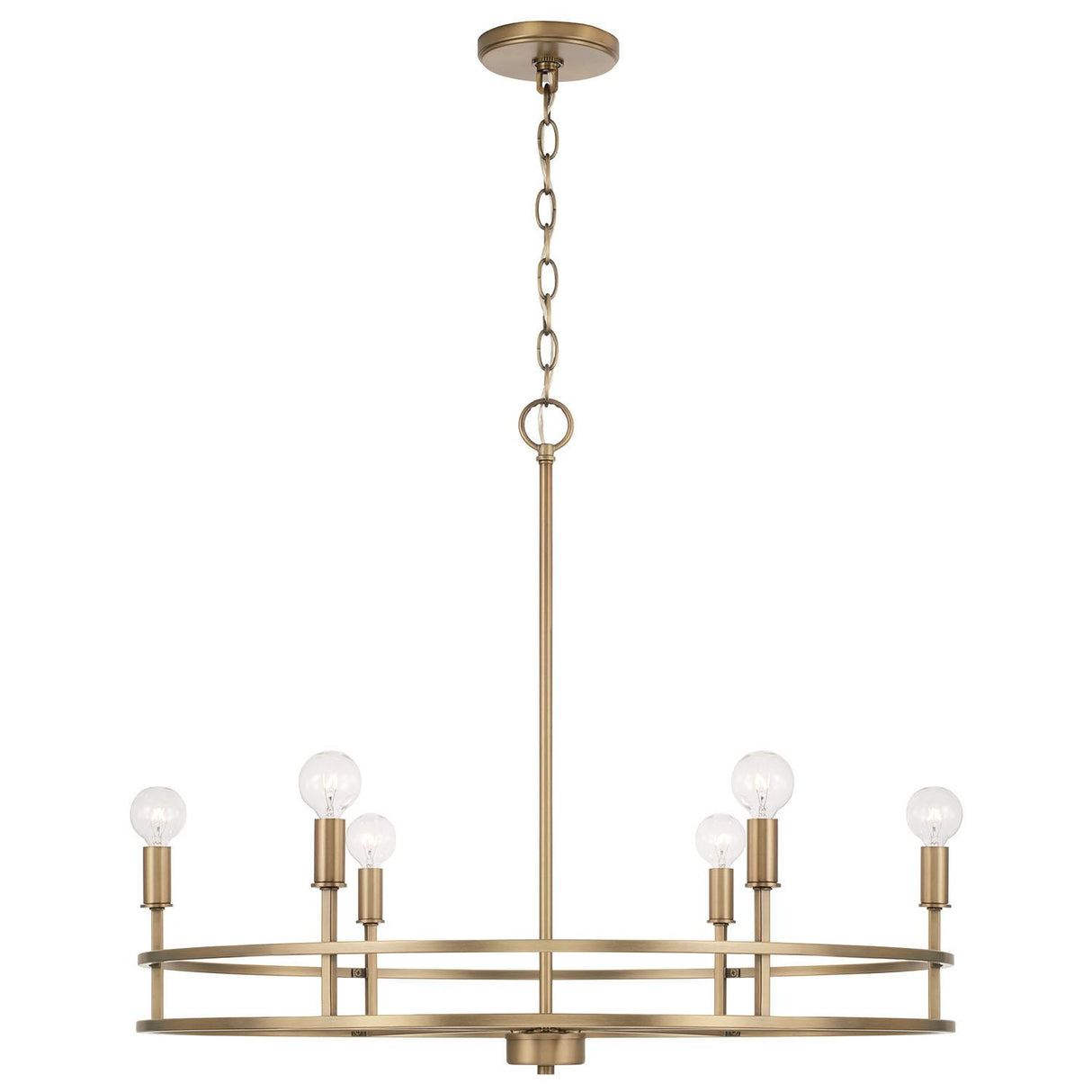 Capital Lighting 448761AD Fuller 6 Light Chandelier Aged Brass