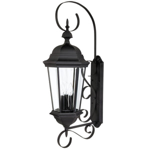 Capital Lighting 9723BK Carriage House 3 Light Outdoor Wall Lantern Black