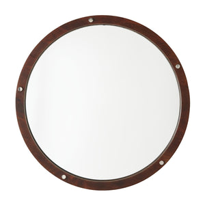 Capital Lighting 739901MM Mirror Decorative Wooden Frame Mirror Dark Wood and Polished Nickel