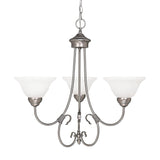 Capital Lighting 3223MN-220 Hometown 3 Light Chandelier Matte Nickel