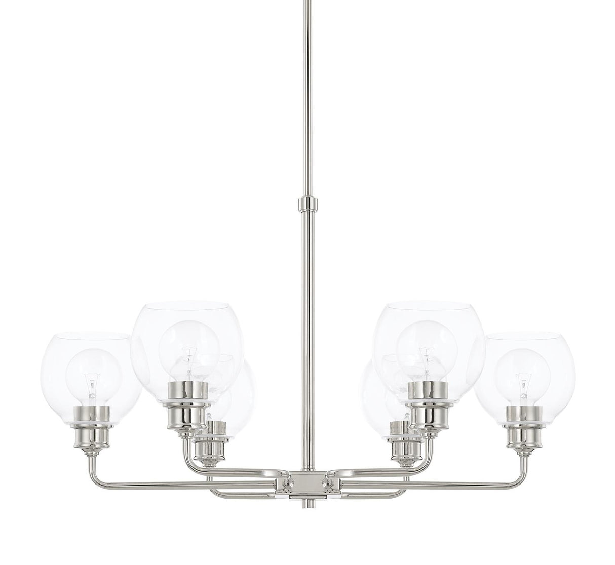 Capital Lighting 421161PN-426 Mid Century 6 Light Chandelier Polished Nickel