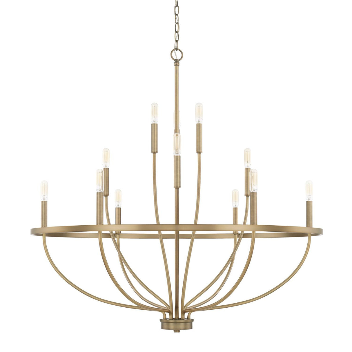 Capital Lighting 428501AD Greyson 12 Light Chandelier Aged Brass